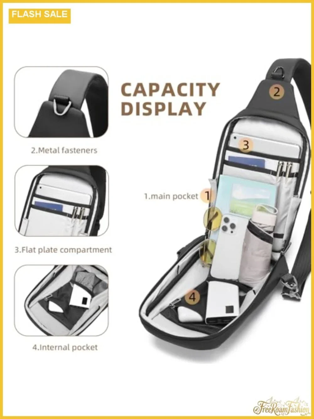 Hard Shell Sling Backpack Men's Tactical Messenger Bag Waterproof Travel